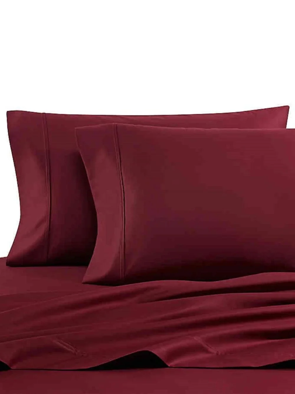 brand new 4-piece BURGUNDY Heartland 400 TC 100% Cotton Sateen FULL Sheet Set